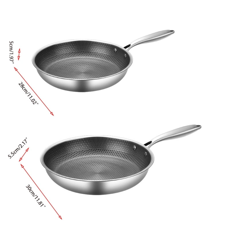 Stainless Steel Non-Stick Frying Pan | Durable, Ergonomic Design & Compatible with All Cooktops for Everyday Cooking