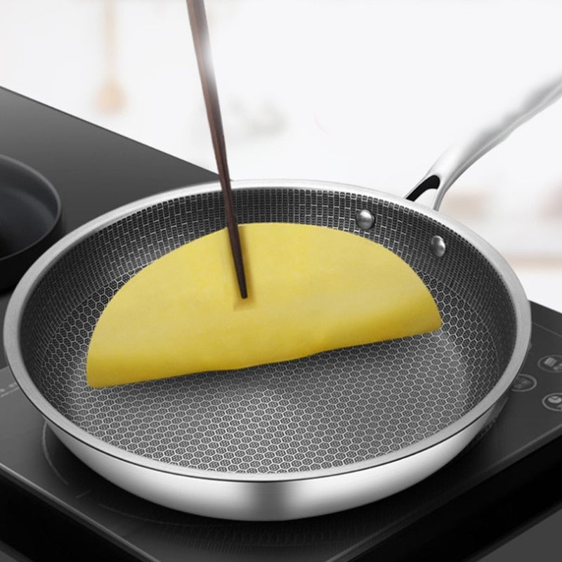 Stainless Steel Non-Stick Frying Pan | Durable, Ergonomic Design & Compatible with All Cooktops for Everyday Cooking