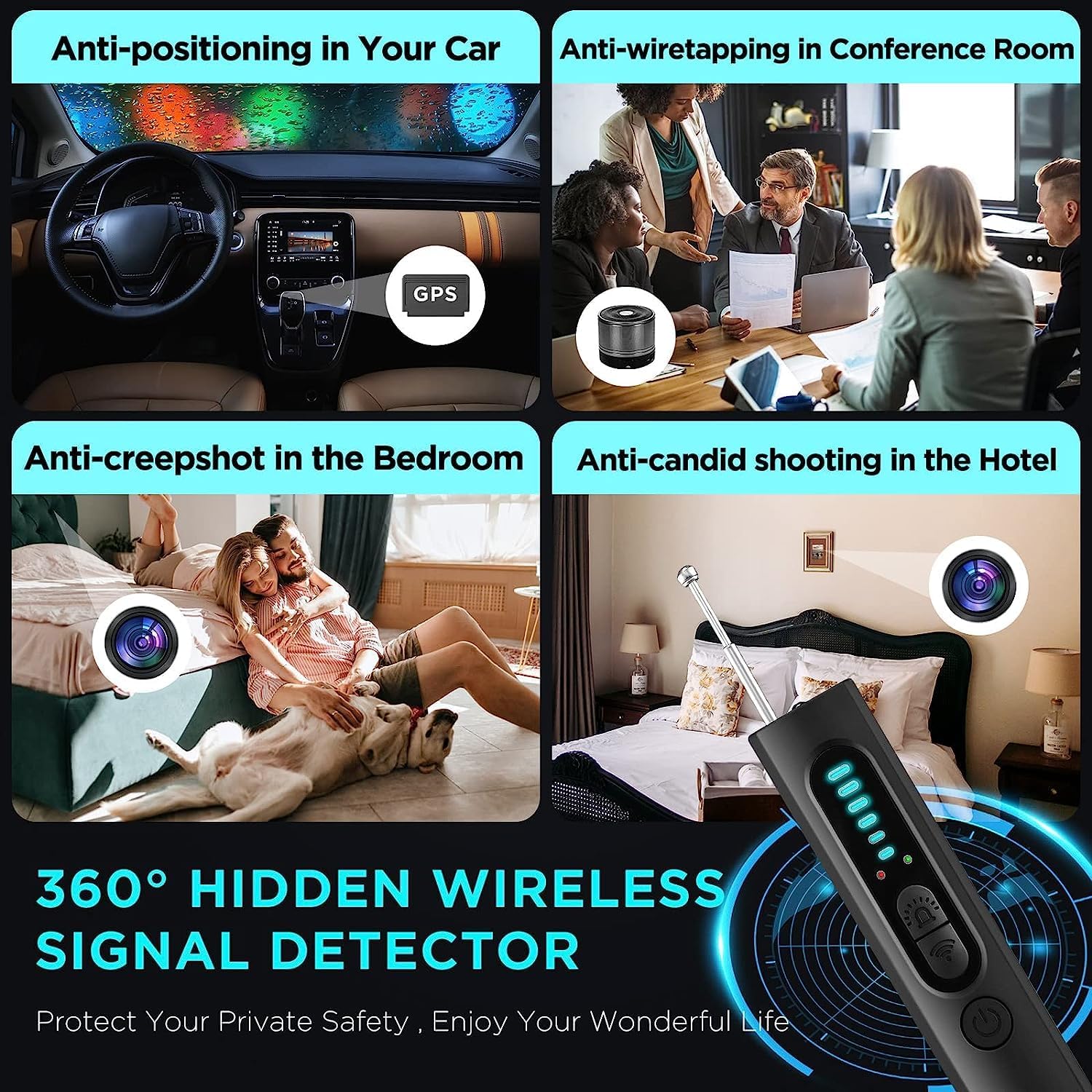Hidden Camera Detector with RF and GPS Tracking - Military Grade Surveillance Device for Privacy Protection