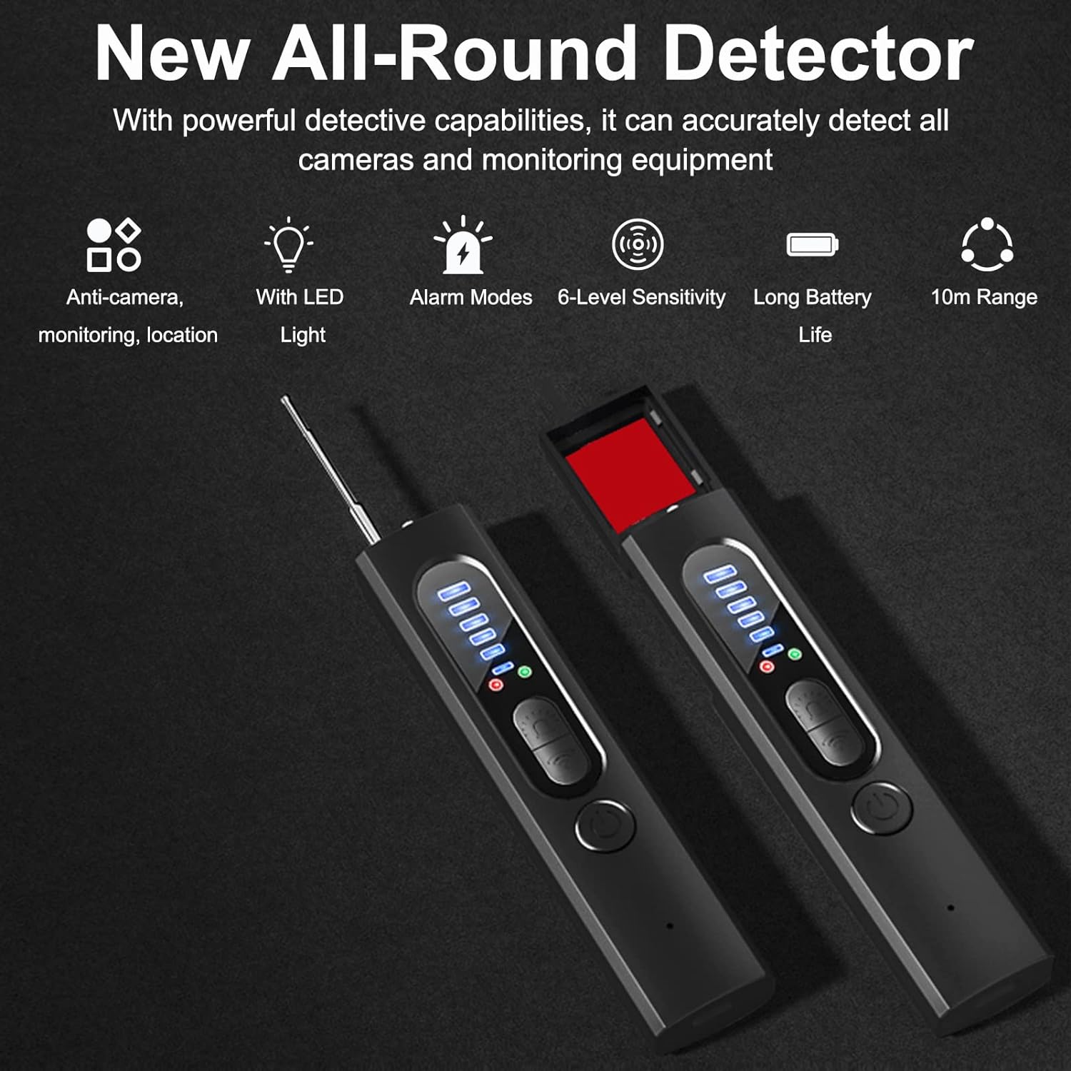 Hidden Camera Detector with RF and GPS Tracking - Military Grade Surveillance Device for Privacy Protection