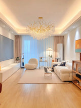 French Style Crystal Chandelier with Branch Design for Living Room & Dining Room Lighting
