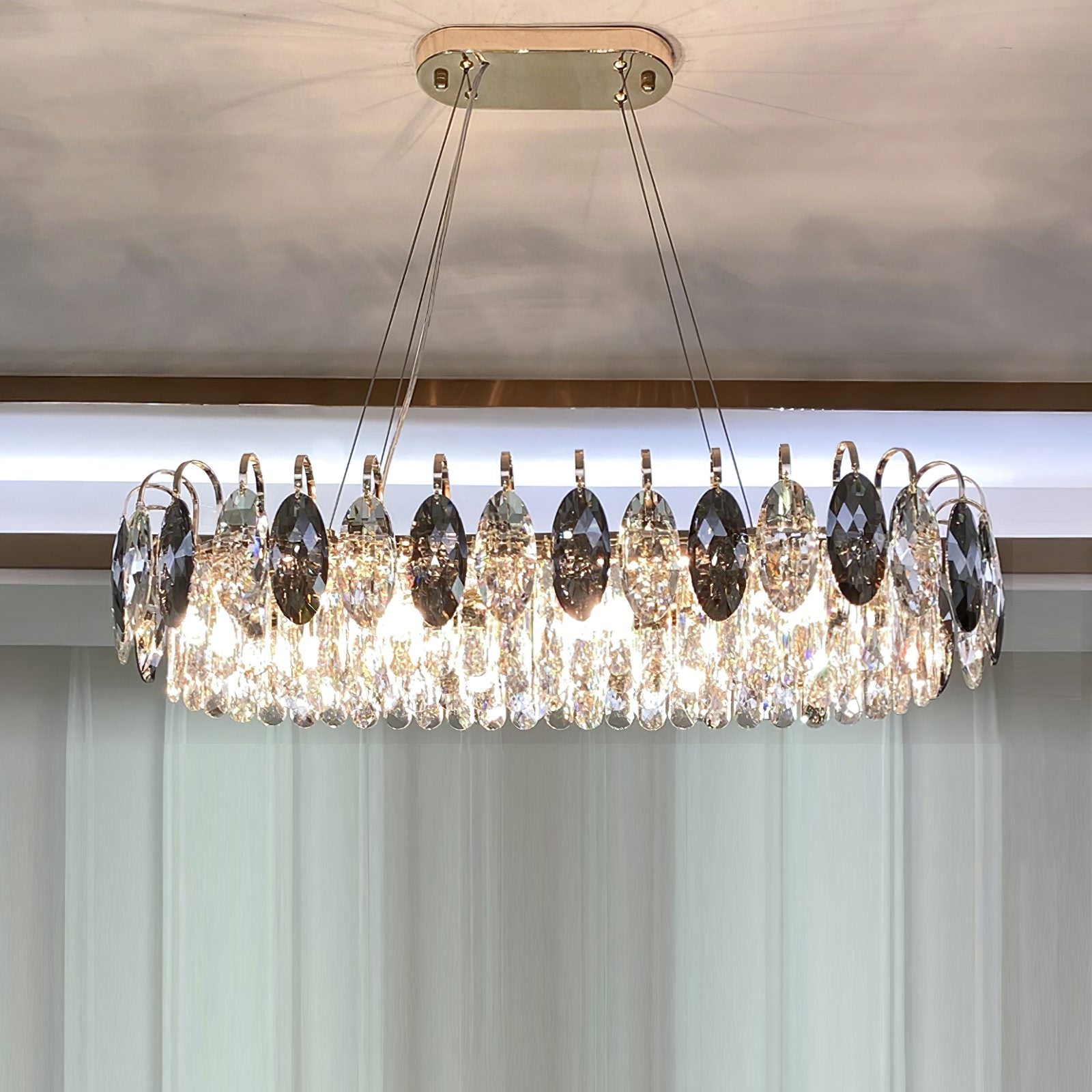 K9 Crystal Chandelier Light Fixture - Modern Hanging Pendant for Dining Room & Living Room Decor