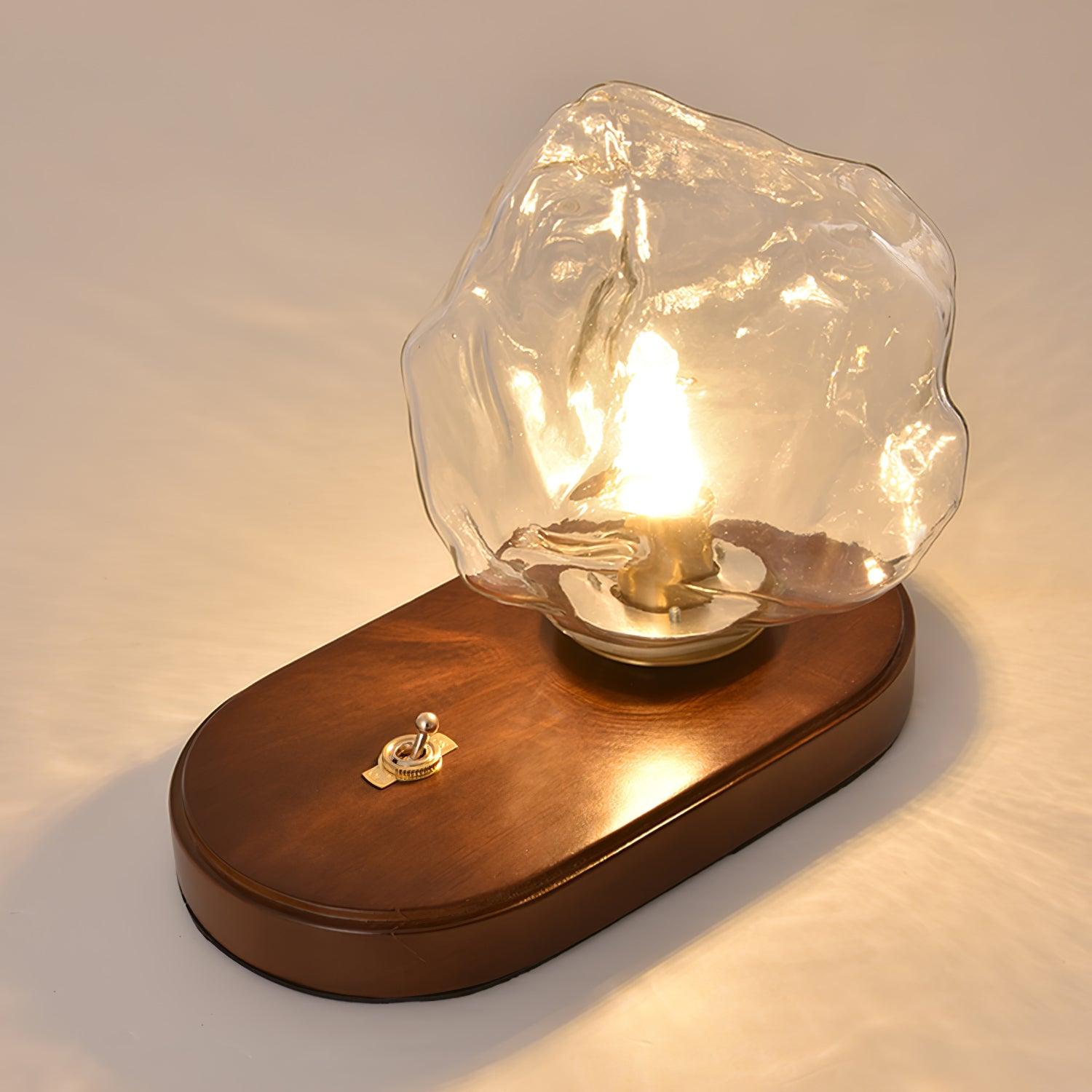 Glass Block Table Lamp | Modern Design with Clear Glass | Ideal for Living Room & Bedroom Lighting
