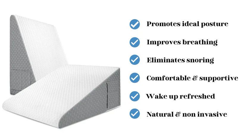 Wedge Pillow for Sleep Apnea | Elevates Head, Reduces Snoring & Acid Reflux for Restful Sleep