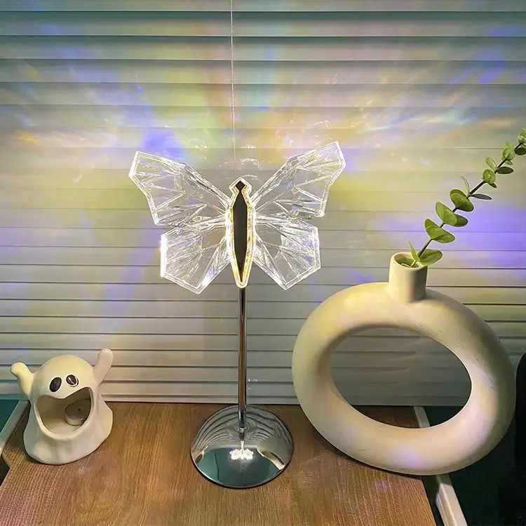 LED Butterfly Crystal Table Lamp - Decorative Lighting Fixture for Bedroom, Living Room & Nightstand Use