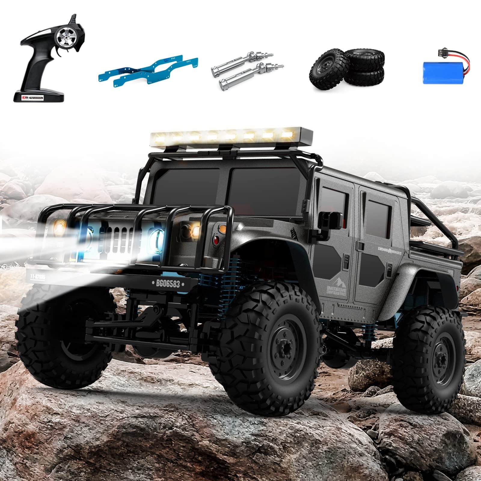 1/12 Jeep RC Truck 4WD RTR Remote Jeep Wrangler Brushed Remote Control Truck RC Rock Crawler