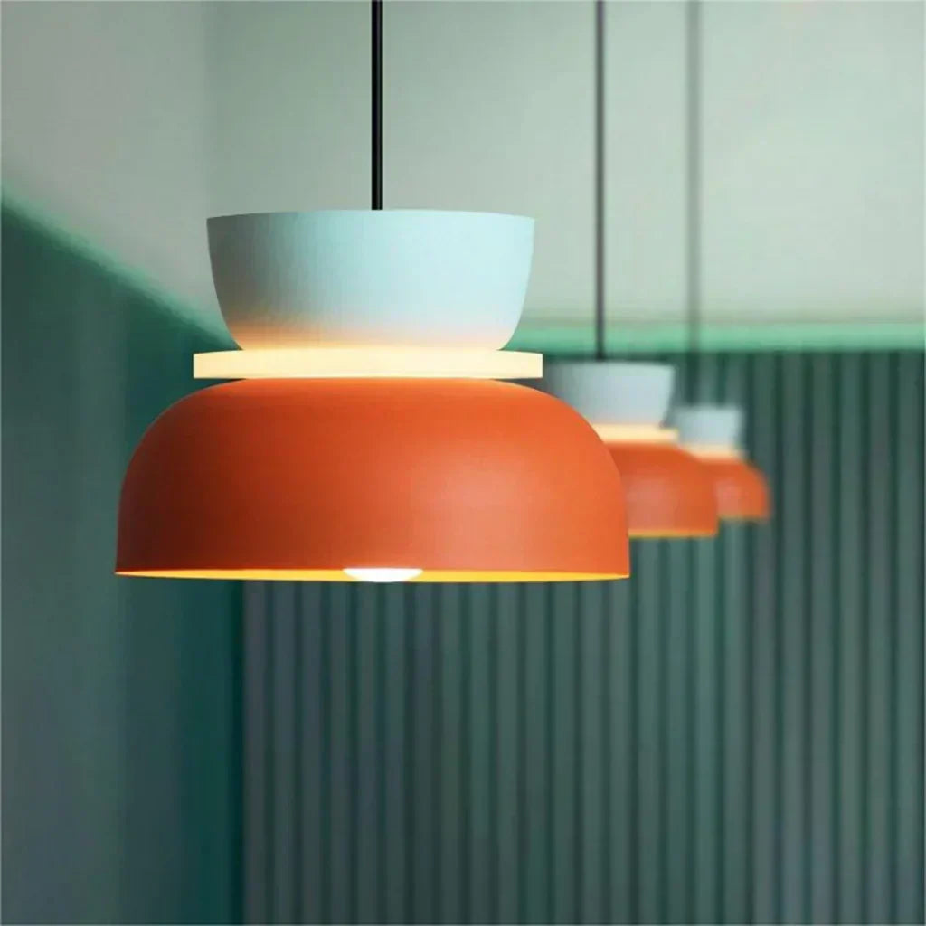 Nordic Color Block Pendant Light Fixture - Modern Hanging Lamp for Kitchen & Dining Room