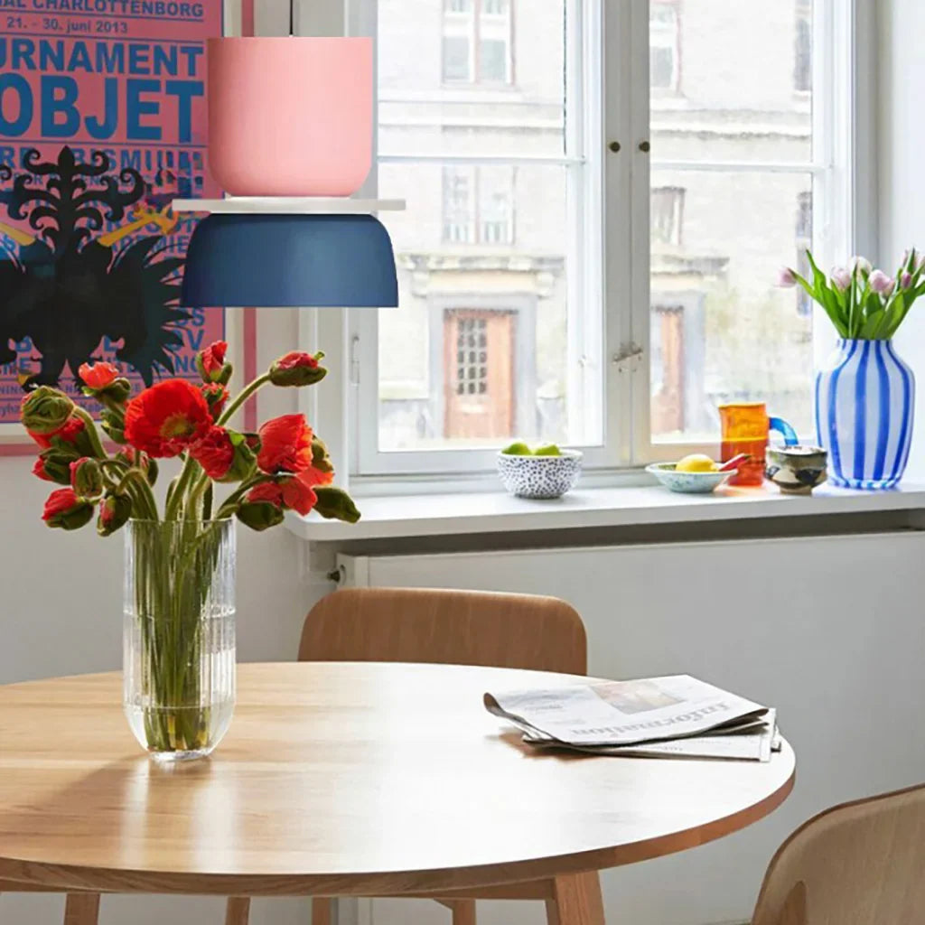 Nordic Color Block Pendant Light Fixture - Modern Hanging Lamp for Kitchen & Dining Room