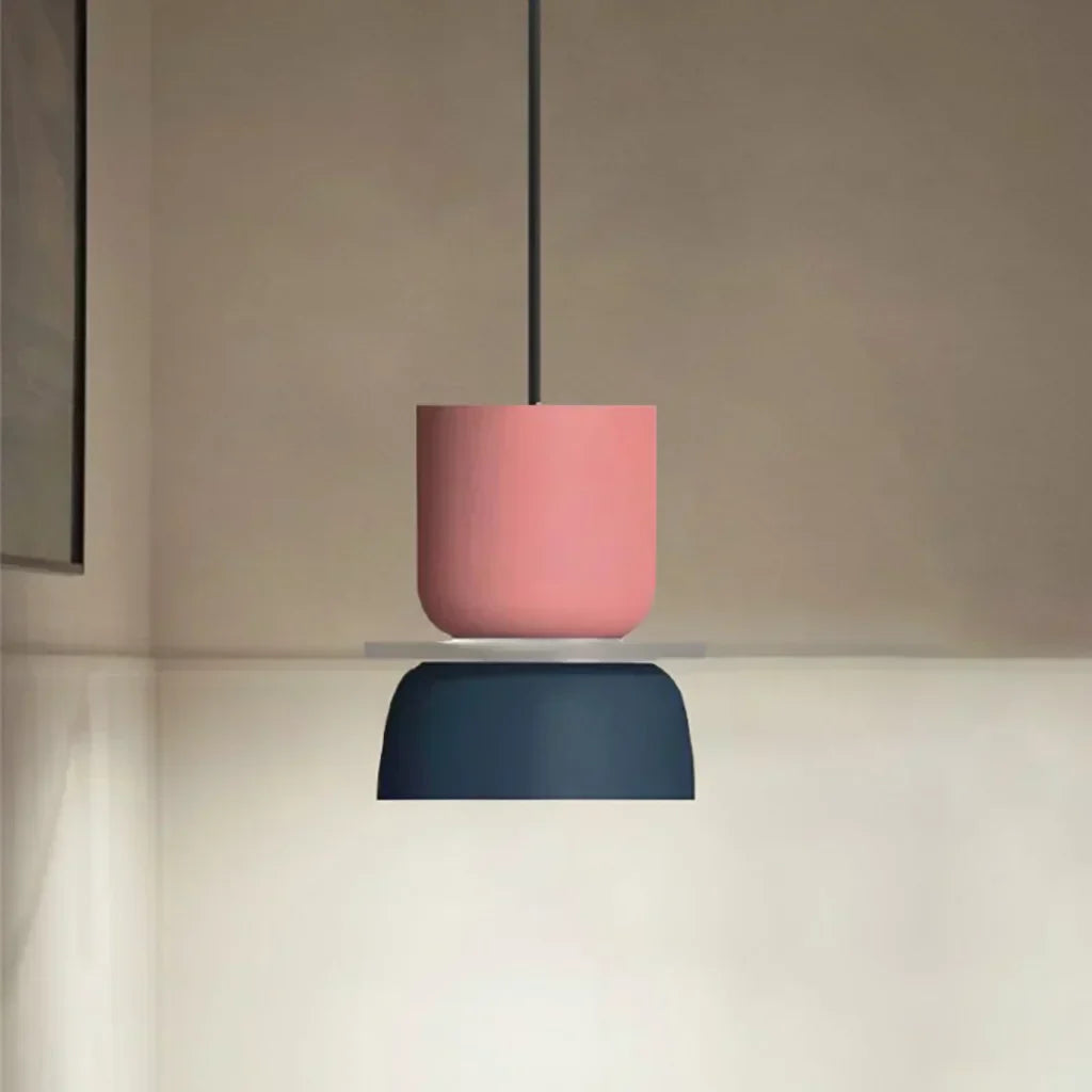 Nordic Color Block Pendant Light Fixture - Modern Hanging Lamp for Kitchen & Dining Room