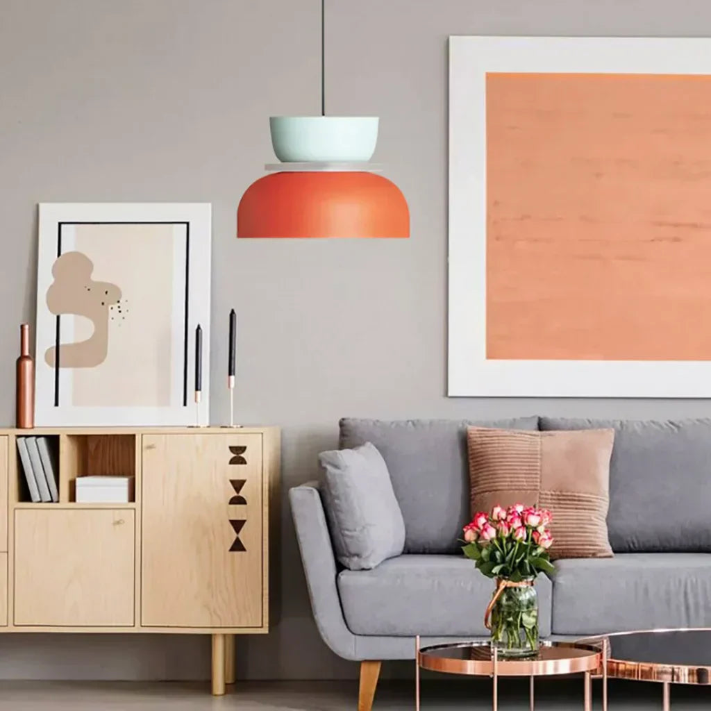 Nordic Color Block Pendant Light Fixture - Modern Hanging Lamp for Kitchen & Dining Room