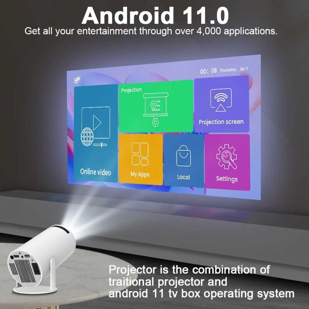 Best 4K Projector for Home Theater - Magcubic Android 11 Dual Wifi6 1080P 1280*720P LED Portable Projector