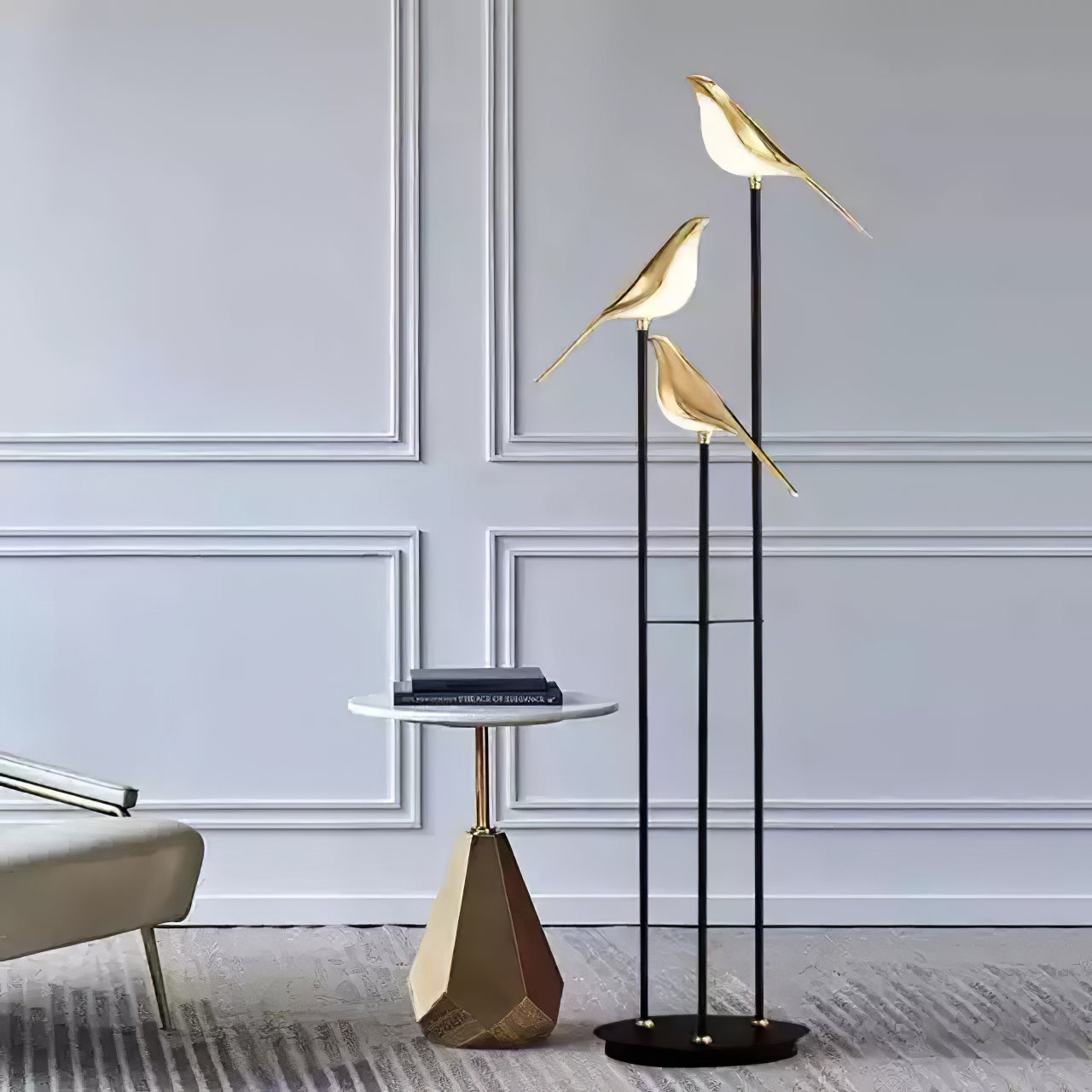LED Torchiere Floor Lamp with Adjustable Height and Soft Light for Living Room & Bedroom Use