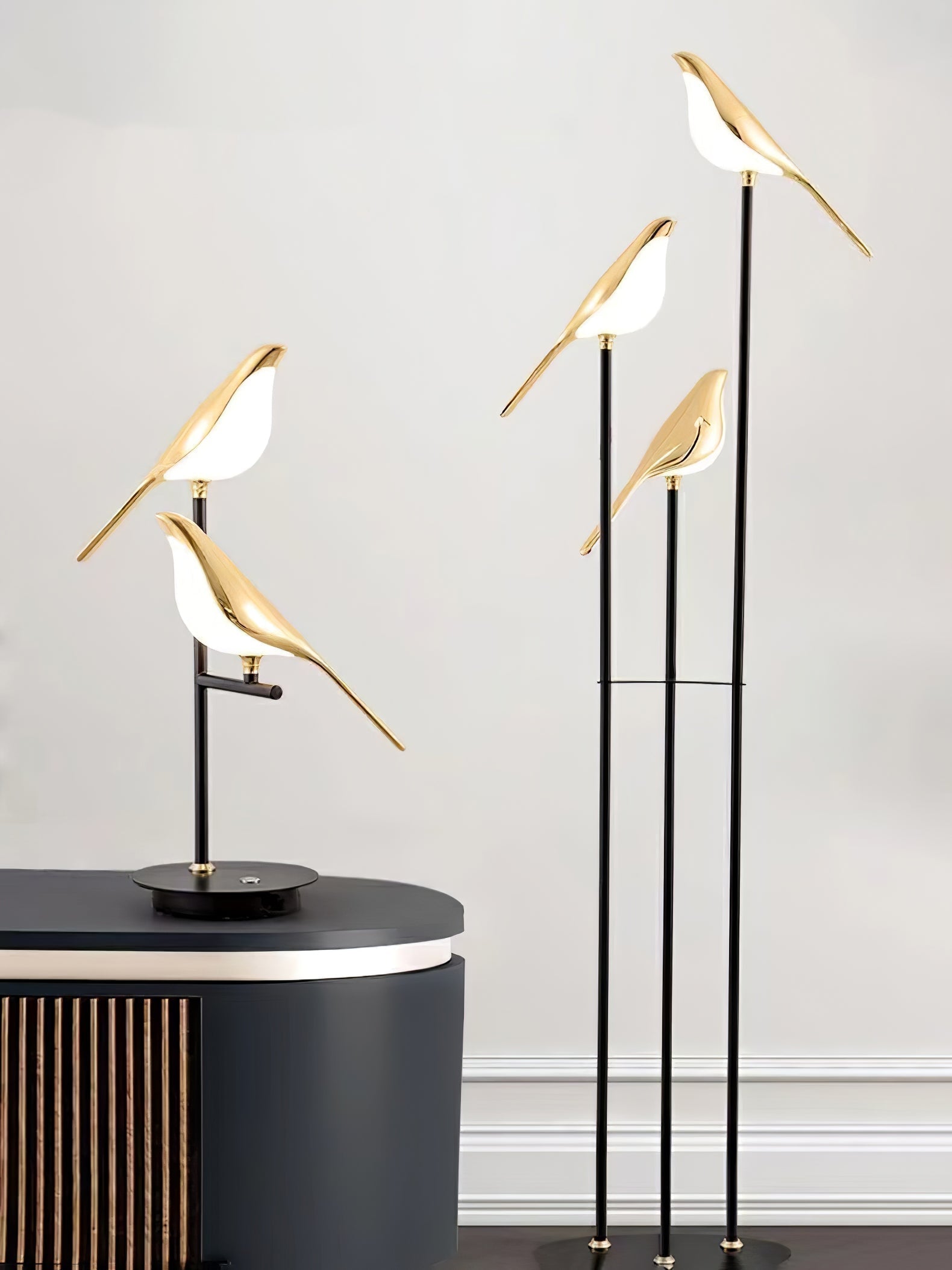 LED Torchiere Floor Lamp with Adjustable Height and Soft Light for Living Room & Bedroom Use