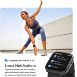 FITVII HM57 Health & Fitness Tracker (Answer/Make Calls), Smart Watch with HR+BP+SPO2 Monitor