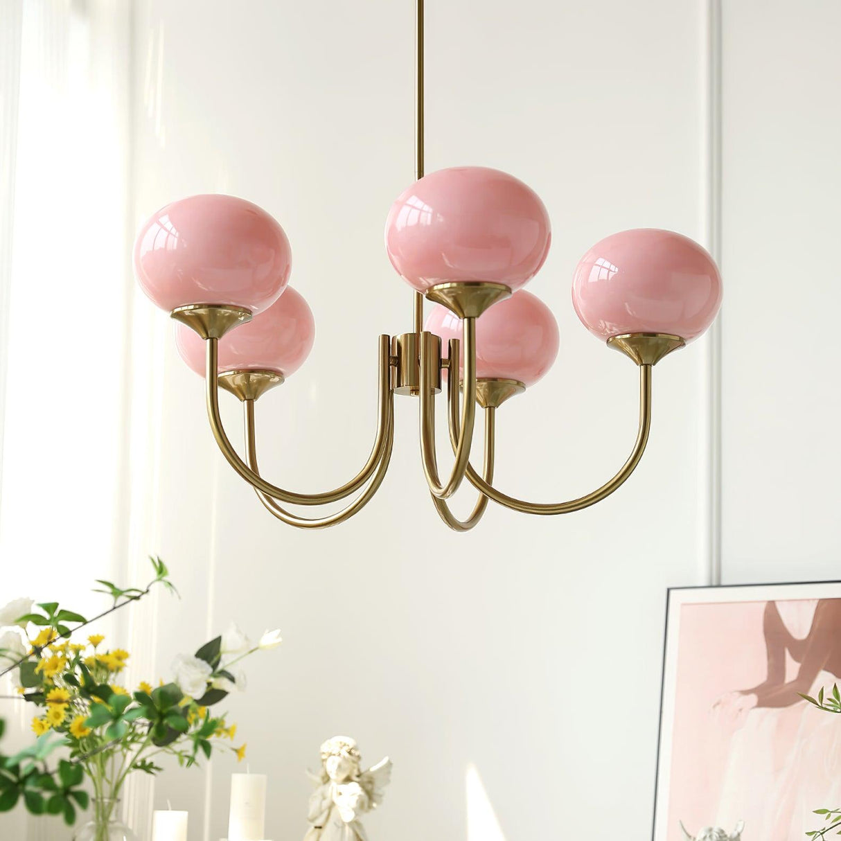 LED Marshmallow Chandelier Light Fixture - Modern White Pendant Lighting for Dining Room & Living Room Decor