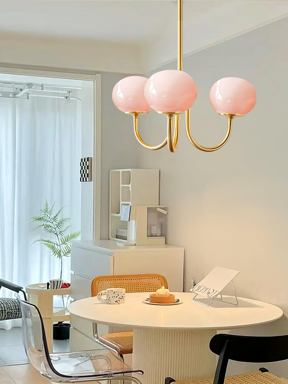 LED Marshmallow Chandelier Light Fixture - Modern White Pendant Lighting for Dining Room & Living Room Decor