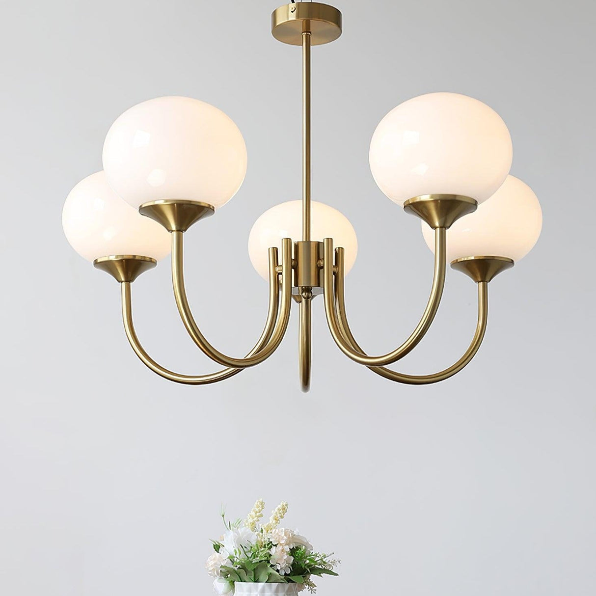 LED Marshmallow Chandelier Light Fixture - Modern White Pendant Lighting for Dining Room & Living Room Decor