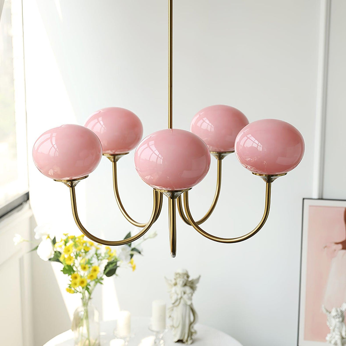 LED Marshmallow Chandelier Light Fixture - Modern White Pendant Lighting for Dining Room & Living Room Decor