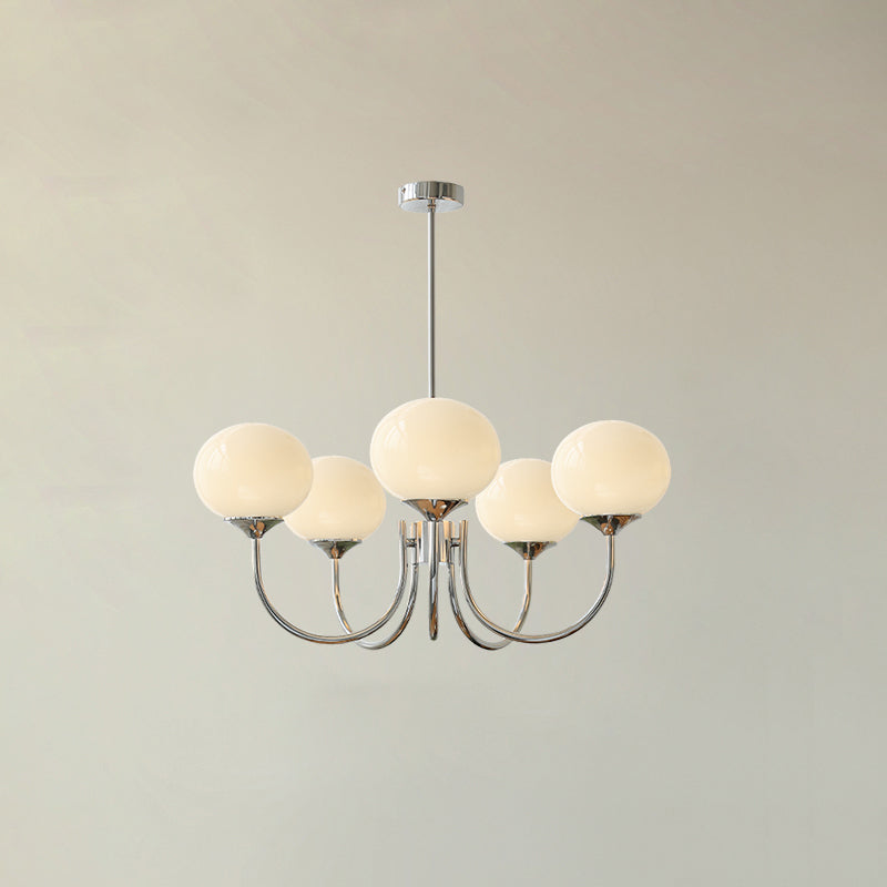 LED Marshmallow Chandelier Light Fixture - Modern White Pendant Lighting for Dining Room & Living Room Decor