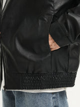 Men’s Casual Outdoor Zip-Up Motorcycle Jacket – Lightweight Black Stylish Outerwear