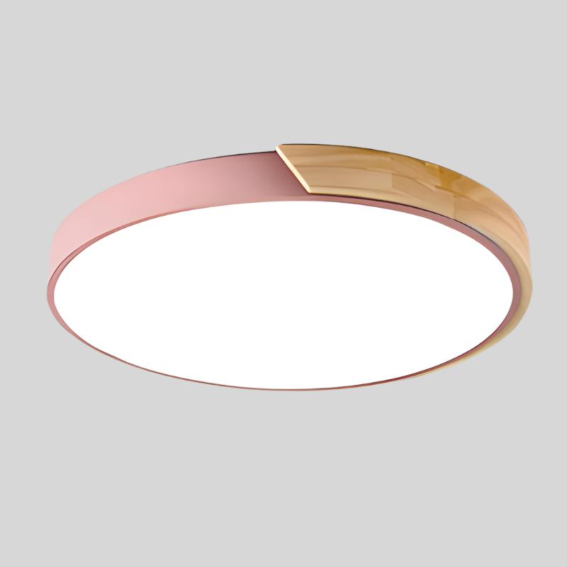 Nordic Wooden Circular Ceiling Light Fixture for Macaroon Style Home Decor & Ambient Lighting
