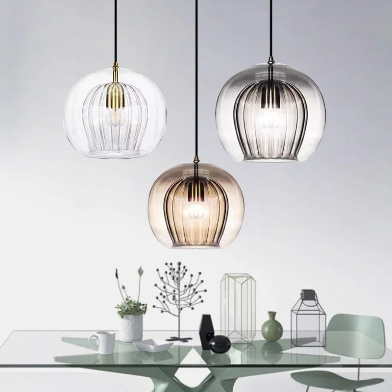 Timber Glow - Modern glass pendant lamp