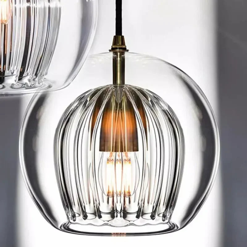 Timber Glow - Modern glass pendant lamp