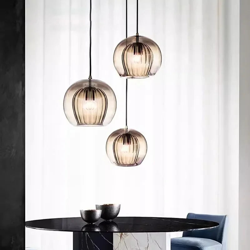 Timber Glow - Modern glass pendant lamp