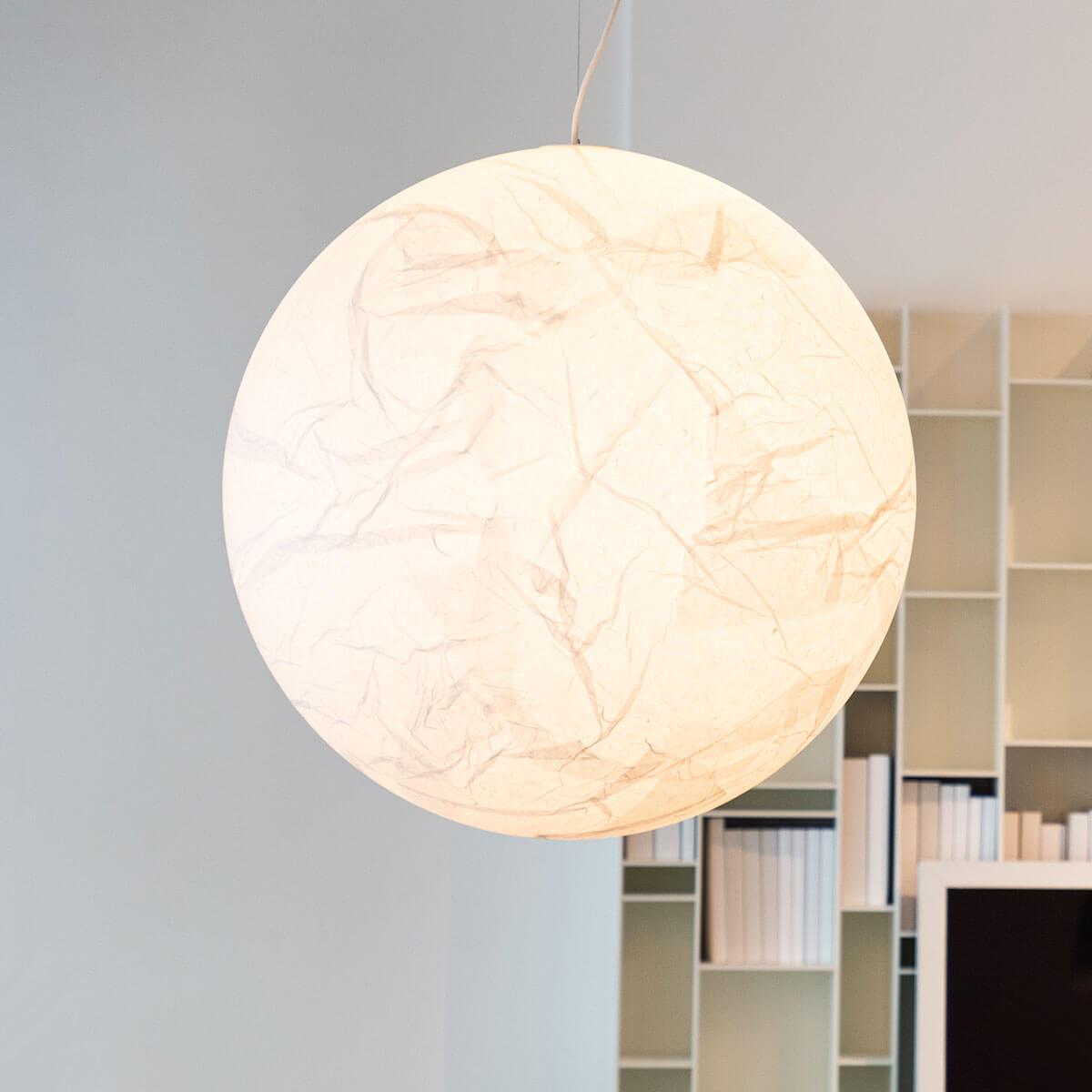 Moon Silk Pendant Lamp - Modern Hanging Light Fixture for Living Room & Dining Room Decor