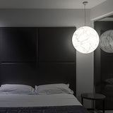 Moon Silk Pendant Lamp - Modern Hanging Light Fixture for Living Room & Dining Room Decor