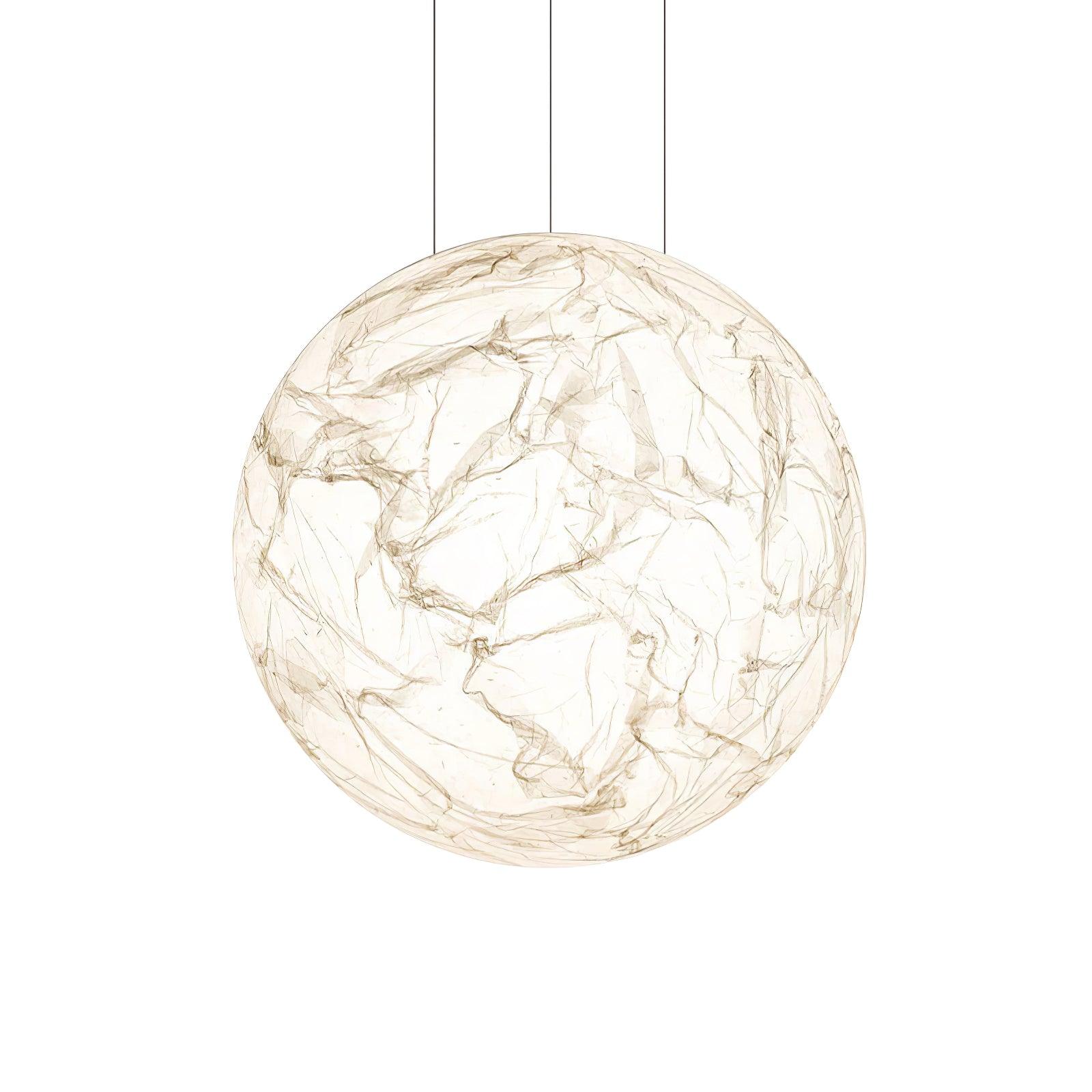 Moon Silk Pendant Lamp - Modern Hanging Light Fixture for Living Room & Dining Room Decor