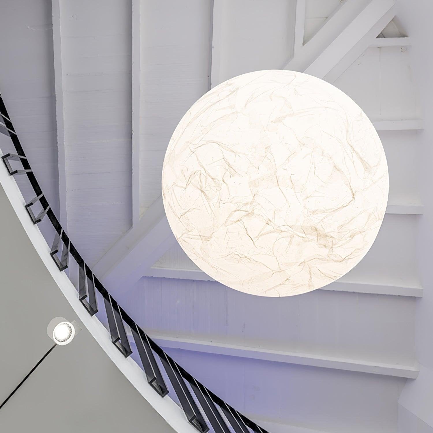 Moon Silk Pendant Lamp - Modern Hanging Light Fixture for Living Room & Dining Room Decor