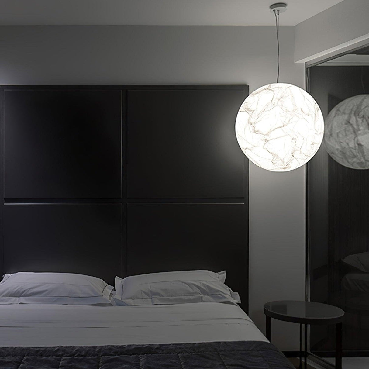 Moon Silk Pendant Lamp - Modern Hanging Light Fixture for Living Room & Dining Room Decor