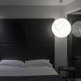 Moon Silk Pendant Lamp - Modern Hanging Light Fixture for Living Room & Dining Room Decor