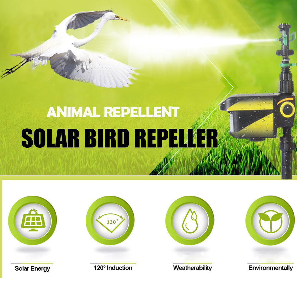 Motion Activated Deer Repellent Sprinkler - Solar Powered Animal Deterrent for Gardens & Lawns