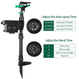 Motion Activated Deer Repellent Sprinkler - Solar Powered Animal Deterrent for Gardens & Lawns