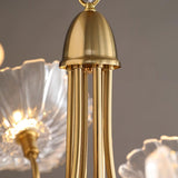 Murano Glass Flower Chandelier with Colorful Petals for Living Room, Dining Room & Entryway Lighting