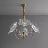 Murano Glass Flower Chandelier with Colorful Petals for Living Room, Dining Room & Entryway Lighting