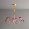 Murano Glass Flower Chandelier with Colorful Petals for Living Room, Dining Room & Entryway Lighting