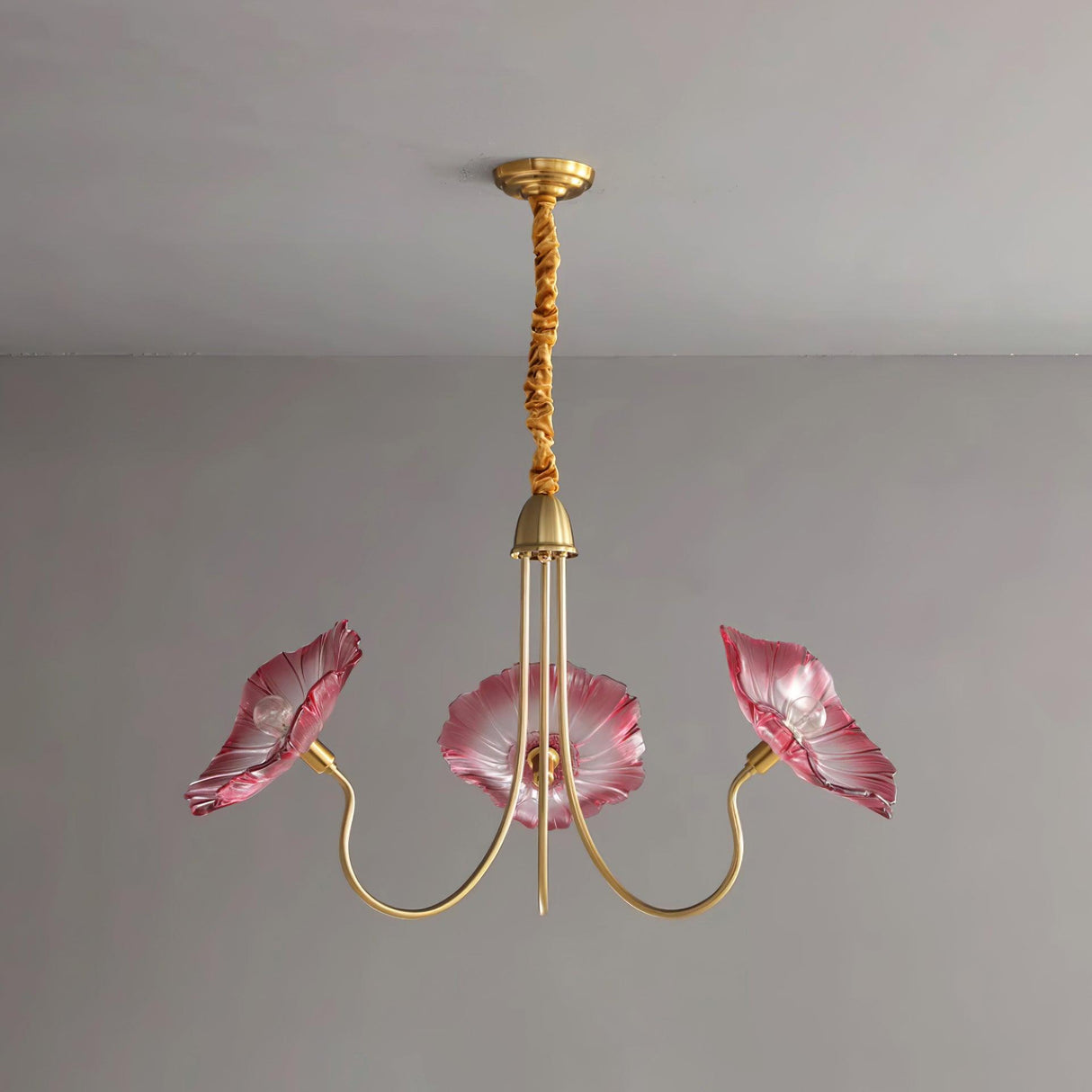Murano Glass Flower Chandelier with Colorful Petals for Living Room, Dining Room & Entryway Lighting