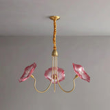 Murano Glass Flower Chandelier with Colorful Petals for Living Room, Dining Room & Entryway Lighting