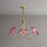 Murano Glass Flower Chandelier with Colorful Petals for Living Room, Dining Room & Entryway Lighting