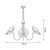 Murano Glass Flower Chandelier with Colorful Petals for Living Room, Dining Room & Entryway Lighting