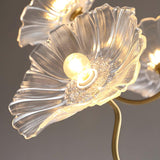 Murano Glass Flower Chandelier with Colorful Petals for Living Room, Dining Room & Entryway Lighting