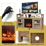 58" Fireplace TV Stand for TVs up to 65" with 18" 1400W 5000 BTU Electric Fireplace Heater Insert Built-in Thermostat, 6H Timer