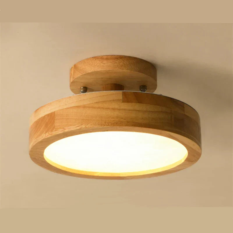 Nordic Glow - Round Scandinavian Solid Wood Ceiling Lamp