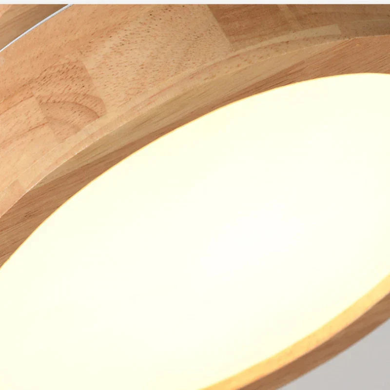 Nordic Glow - Round Scandinavian Solid Wood Ceiling Lamp