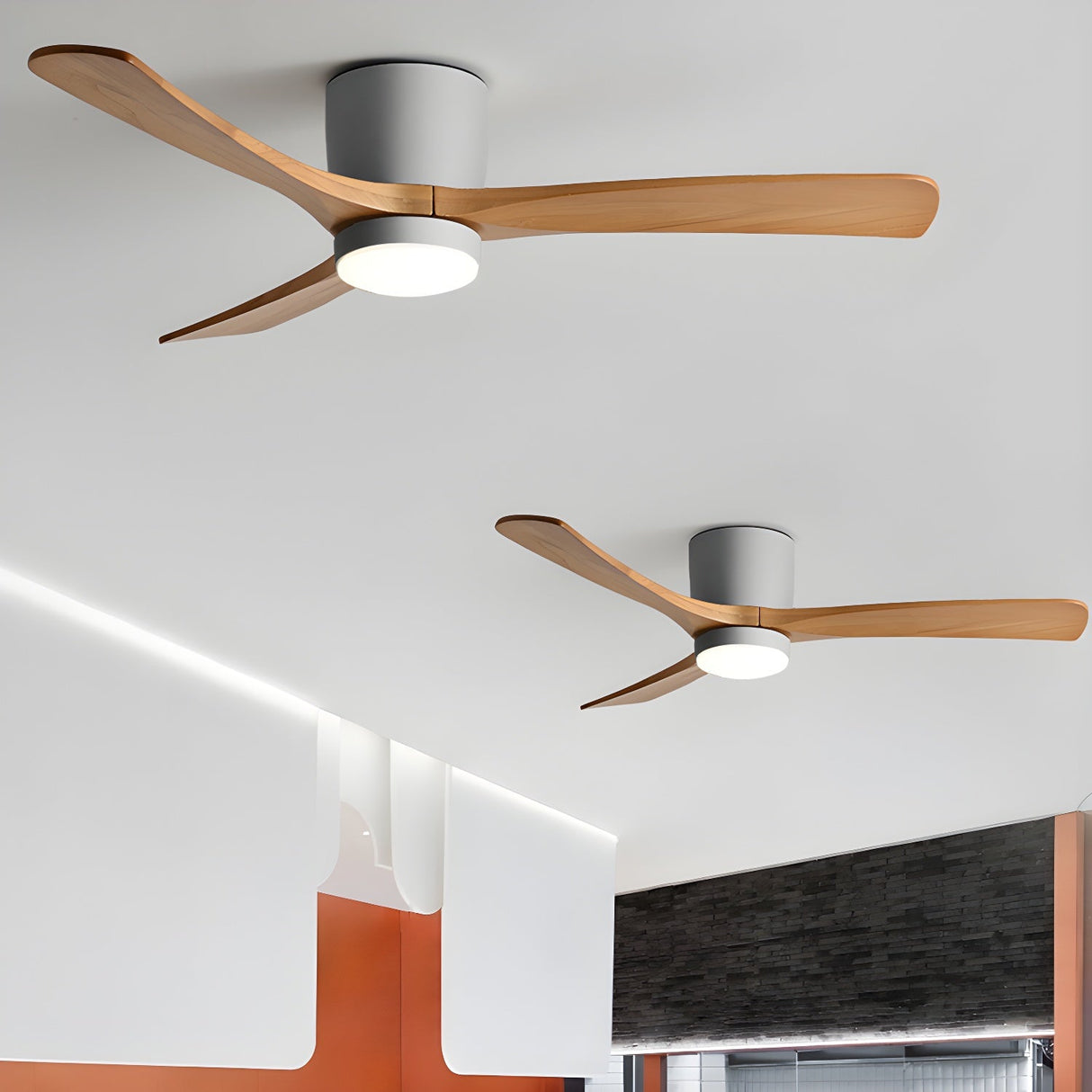 Nordic Wooden Ceiling Fan Light 42/48 Inch with LED for Living Room & Bedroom Lighting