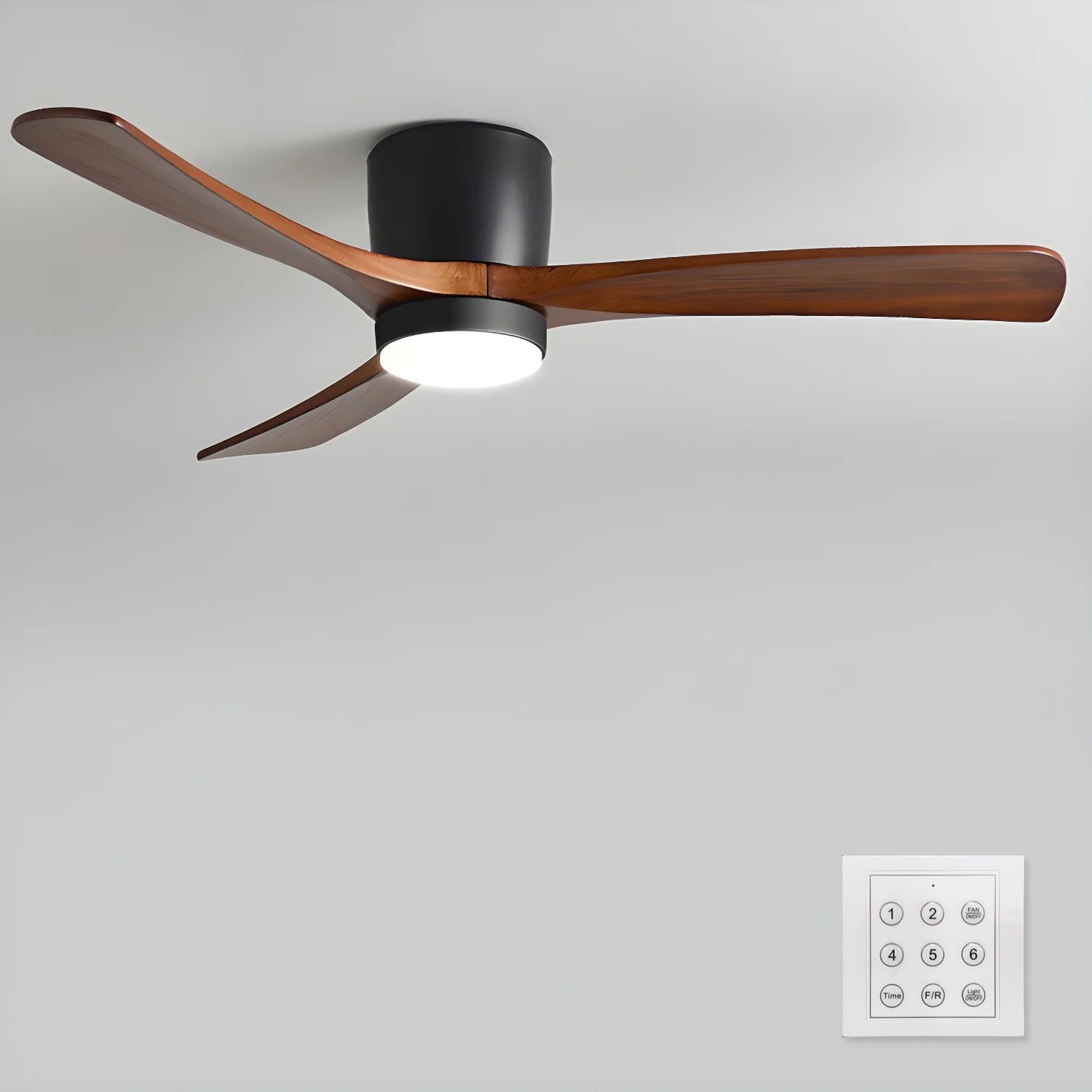 Nordic Wooden Ceiling Fan Light 42/48 Inch with LED for Living Room & Bedroom Lighting