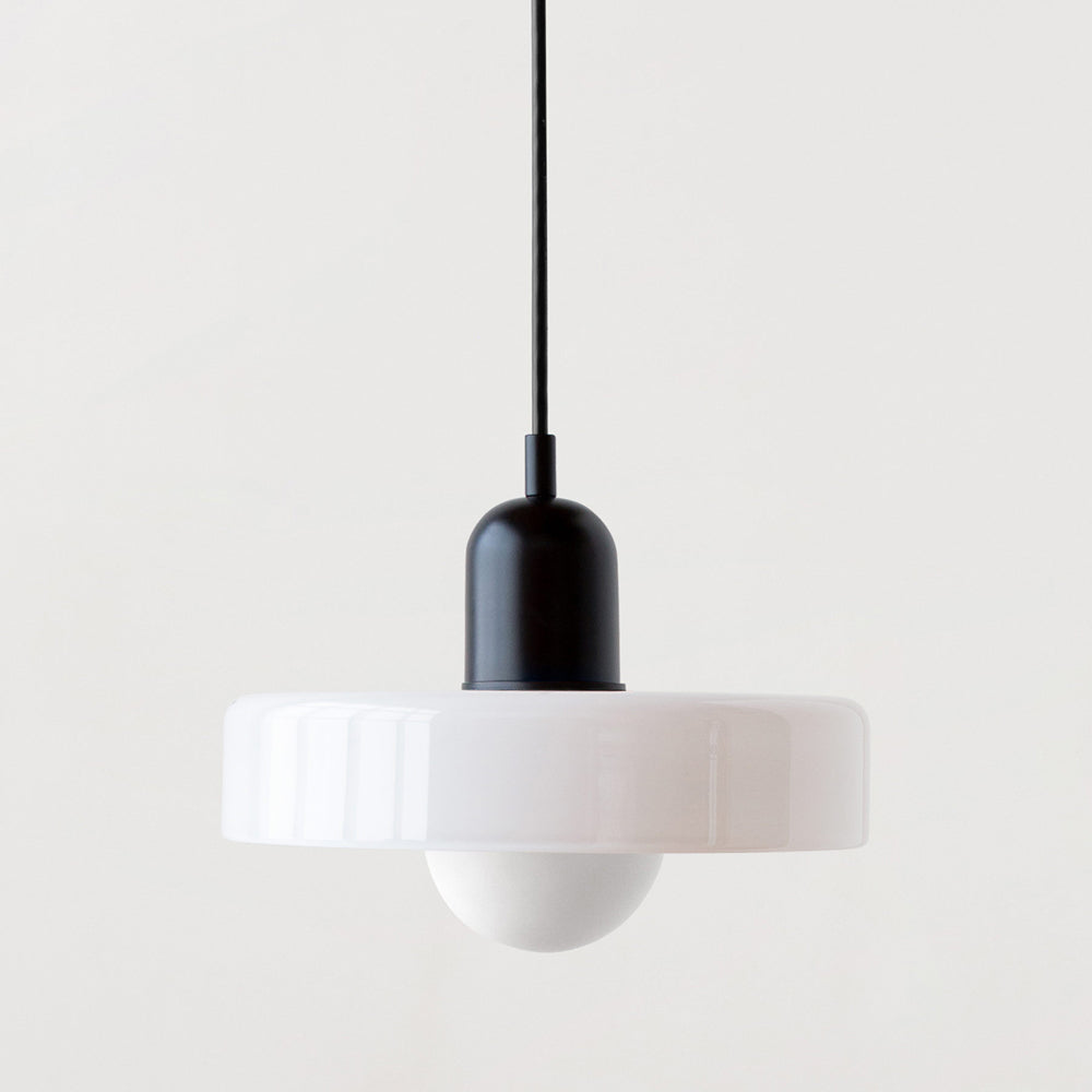 Bauhaus Pendant Light | Colored Glass, Adjustable Height & Ideal for Dining Rooms and Modern Interiors